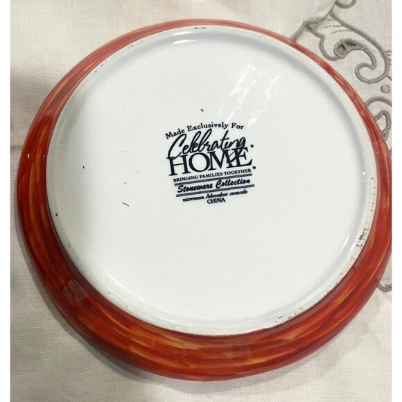 Celebrating Home Pumpkin Ceramic Plates Set Of 2 Hand-Painted Autumn Design - Picture 7 of 9